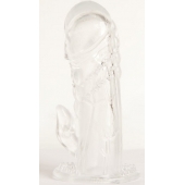 Прозрачная гелевая насадка с клиторальным отростком - 13 см. - Toyfa Basic - в Химках купить с доставкой