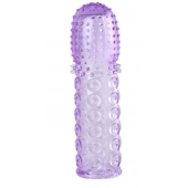 Насадка гелевая фиолетовая с точками, шипами и наплывами - 13,5 см. - Toyfa Basic - в Химках купить с доставкой
