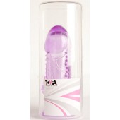 Фиолетовая гелевая насадка с шипами - 13 см. - Toyfa Basic - в Химках купить с доставкой