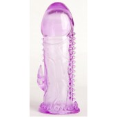 Фиолетовая гелевая насадка с шипами - 13 см. - Toyfa Basic - в Химках купить с доставкой