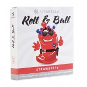 Стимулирующий презерватив-насадка Roll   Ball Strawberry - Sitabella - купить с доставкой в Химках