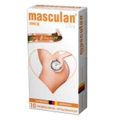 Розовые презервативы Masculan Ultra Long Pleasure с колечками, пупырышками и продлевающим эффектом - 10 шт. - Masculan - купить с доставкой в Химках