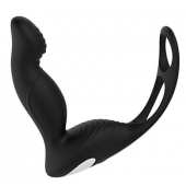 Черный вибромассажер простаты P-PLEASER W ERECTION ENHANCE - Dream Toys - в Химках купить с доставкой