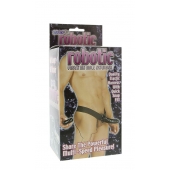 Мужской фаллопротез с вибрацией ROBOTIC MALE STRAP-ON BLACK - 17 см. - Seven Creations - купить с доставкой в Химках