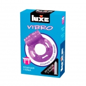 Фиолетовое эрекционное виброкольцо Luxe VIBRO  Бешеная гейша  + презерватив - Luxe - в Химках купить с доставкой