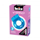 Голубое эрекционное виброкольцо Luxe VIBRO  Кошмар русалки  + презерватив - Luxe - в Химках купить с доставкой