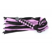 Черно-розовая плеть из замши - 58 см. - БДСМ Арсенал - купить с доставкой в Химках