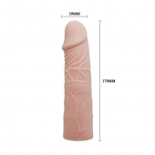 Закрытая телесная насадка-фаллос - 17 см. - Sex Expert - в Химках купить с доставкой