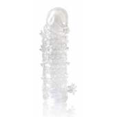 Закрытая прозрачная рельефная насадка Crystal sleeve - 13 см. - Erowoman-Eroman - в Химках купить с доставкой