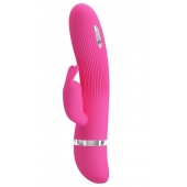 Розовый вибратор Ingram с электростимуляцией - 19,2 см. - Baile - купить с доставкой в Химках