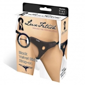 Черные плюшевые трусики для страпона - Lux Fetish - купить с доставкой в Химках