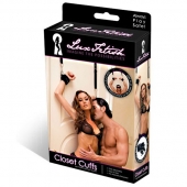 Черные фиксаторы с креплением к двери - Lux Fetish - купить с доставкой в Химках