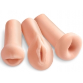Комплект из 3 мастурбаторов All 3 Holes: вагина, анус, ротик - Pipedream - в Химках купить с доставкой