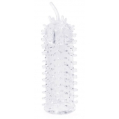 Закрытая рельефная насадка Crystal sleeve с усиками - 12 см. - Erowoman-Eroman - в Химках купить с доставкой