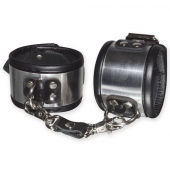 Эффектные серебристо-черные наручники с металлическим блеском - Sitabella - купить с доставкой в Химках