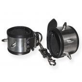 Серебристо-черные наручники с шипами и металлическим блеском - Sitabella - купить с доставкой в Химках