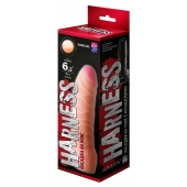 Телесная изогнутая насадка на Harness с коннектором BLACK LINE - 17 см. - LOVETOY (А-Полимер) - купить с доставкой в Химках
