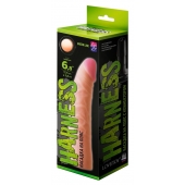 Телесная изогнутая насадка на Harness с коннектором GREEN LINE - 18 см. - LOVETOY (А-Полимер) - купить с доставкой в Химках