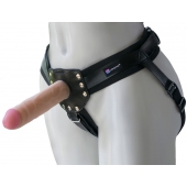 Черный пояс-трусики с двумя насадками  Экзотик-Linda  - 15,5 и 10,5 см. - LOVETOY (А-Полимер) - купить с доставкой в Химках