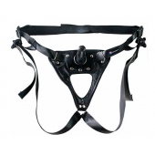 Черный пояс-трусики с насадкой  Soft-Принц  - 17 см. - LOVETOY (А-Полимер) - купить с доставкой в Химках