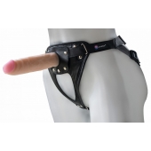 Черный пояс-трусики с насадкой  Soft-Принц  - 17 см. - LOVETOY (А-Полимер) - купить с доставкой в Химках