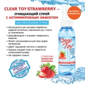 Очищающий спрей для игрушек CLEAR TOY Strawberry - 100 мл. - Биоритм - купить с доставкой в Химках