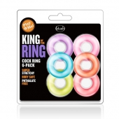 Набор из 6 эрекционных колец King of the Ring - Blush Novelties - в Химках купить с доставкой