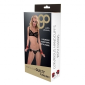 Красно-чёрные наручники на металлической цепочке - Blush Novelties - купить с доставкой в Химках