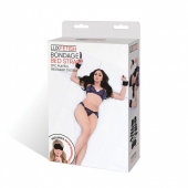Чёрные манжеты для фиксации на кровати Bondage Bed Strap - Lux Fetish - купить с доставкой в Химках
