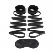 Чёрные манжеты для фиксации на кровати Bondage Bed Strap - Lux Fetish - купить с доставкой в Химках