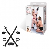 Чёрный набор для фиксации у двери - Lux Fetish - купить с доставкой в Химках