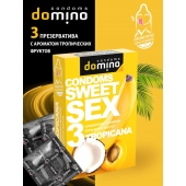 Презервативы для орального секса DOMINO Sweet Sex с ароматом тропических фруктов - 3 шт. - Domino - купить с доставкой в Химках