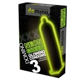 Презервативы DOMINO Neon Green со светящимся в темноте кончиком - 3 шт. - Domino - купить с доставкой в Химках