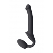 Черный безремневой страпон Silicone Bendable Strap-On S - Strap-on-me - купить с доставкой в Химках