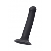 Черный фаллос на присоске Silicone Bendable Dildo M - 18 см. - Strap-on-me - купить с доставкой в Химках