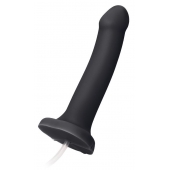 Черный фаллос с имитацией эякуляции Silicon Cum Dildo L - 19,6 см. - Strap-on-me - купить с доставкой в Химках