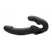 Черный безремневой страпон Urge Silicone Strap On с пультом ДУ - 24 см. - XR Brands - купить с доставкой в Химках