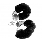 Металлические наручники Furry Love Cuffs с черным мехом - Pipedream - купить с доставкой в Химках