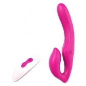 Ярко-розовый безремневой страпон REMOTE DOUBLE DIPPER - 22 см. - Dream Toys - купить с доставкой в Химках