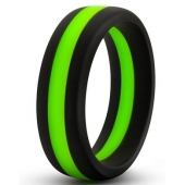 Черно-зеленое эрекционное кольцо Silicone Go Pro Cock Ring - Blush Novelties - в Химках купить с доставкой