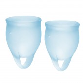 Набор голубых менструальных чаш Feel confident Menstrual Cup - Satisfyer - купить с доставкой в Химках