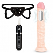 Регулируемые трусики с вибрирующей насадкой - 21 см. - Lux Fetish - купить с доставкой в Химках