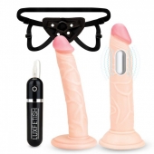 Регулируемые трусики с 2 насадками - 16 и 15 см. - Lux Fetish - купить с доставкой в Химках