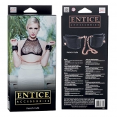 Черные мягкие наручники Entice French Cuffs с цепью - California Exotic Novelties - купить с доставкой в Химках