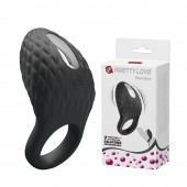 Черное эрекционное виброкольцо с рельефным дизайном Heloise - Baile - в Химках купить с доставкой