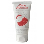 Лубрикант на водной основе с ароматом малины Love Protection Strawberry - 50 мл. - Lola Games - купить с доставкой в Химках