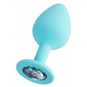 Мятная анальная втулка Brilliant с прозрачным кристаллом - 8 см. - ToyFa - купить с доставкой в Химках