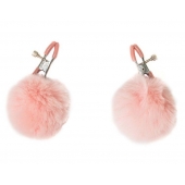 Зажимы на соски Angelic с розовыми меховыми шариками - Lola Games - купить с доставкой в Химках