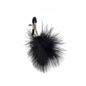 Зажимы на соски с черным пухом Euphoric - Lola Games - купить с доставкой в Химках