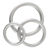 Набор из 3 эрекционных колец под металл Metallic Silicone Cock Ring Set - Orion - в Химках купить с доставкой